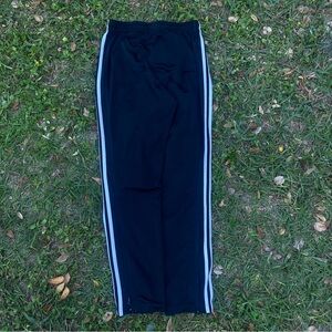 adidas Kids Black Joggers with White Stripes